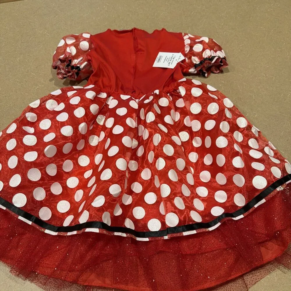 Kids Girls Size Small 6 / 6X Disney Minnie Mouse Halloween Costume Dress Up New